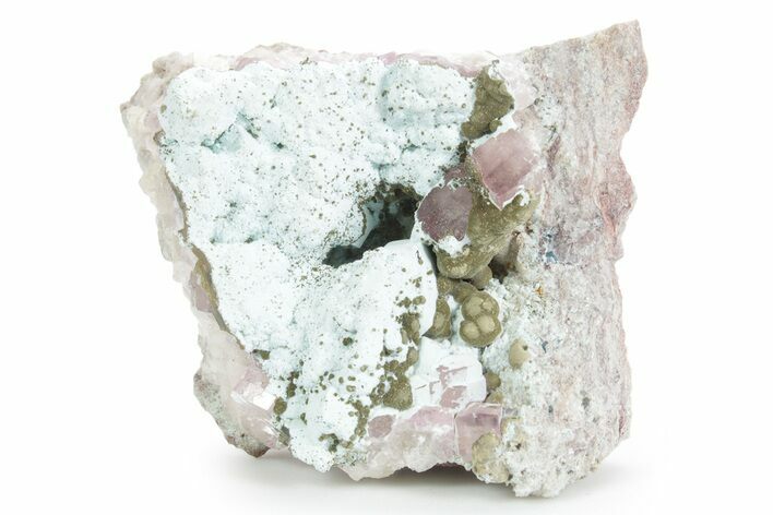 Gemmy Cobaltoan Calcite Crystals w/ Chrysocolla - DR Congo #354943